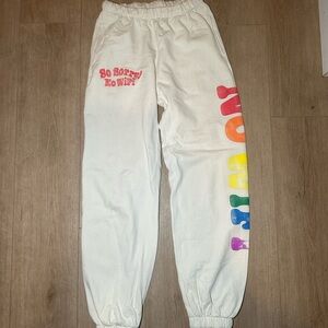 Madhappy So Sorry No WiFi White Sweatpants Sz Small